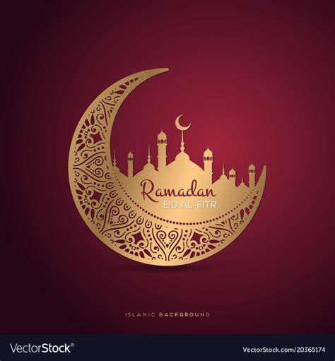 Ramadan kareem greeting card design with mandala Vector Image