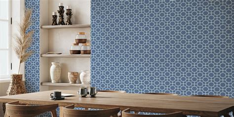 Art Deco Tiles - Blue Nova wallpaper | Happywall