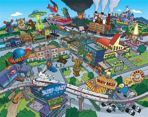 Simpsons Springfield Map, Springfield City, Simpsons Rule, The Simpsons ...