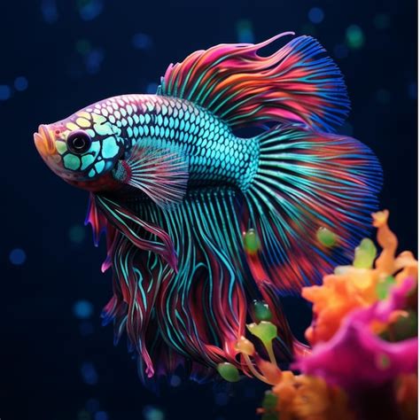 Premium AI Image | Multi Color Guppy Fish Beautiful Water Pet