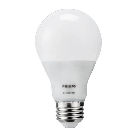 Philips 60W Equivalent Soft White SceneSwitch A19 LED Energy Star Light Bulb with Warm Glow ...