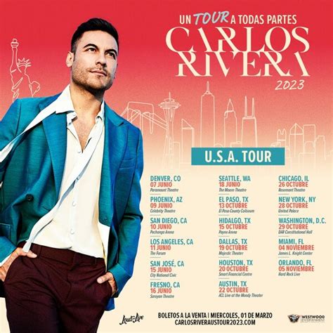 CARLOS RIVERA HITS THE ROAD THIS SUMMER WITH “UN TOUR A TODAS PARTES ...