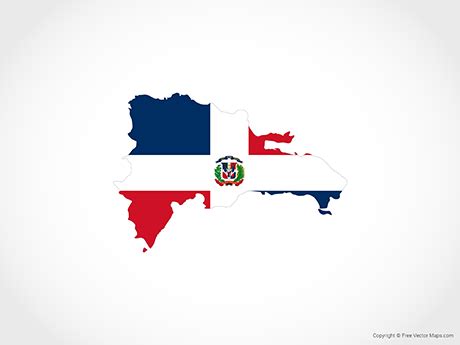 Printable Vector Map of the Dominican Republic - Flag | Free Vector Maps