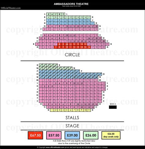 Ambassadors Theatre London seat map and prices for The Curious Case of ...