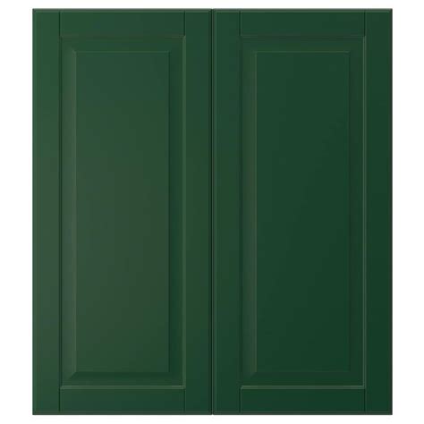 IKEA - BODBYN 2-p door/corner base cabinet set, Dark green | Corner base cabinet, Green kitchen ...