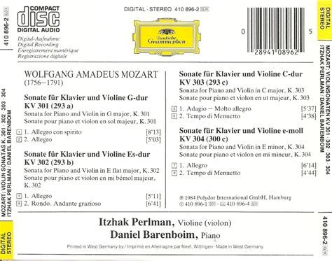 The First Pressing CD Collection: Wolfgang Amadeus Mozart - Violin Sonatas