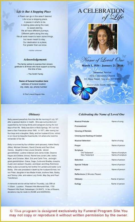 Free Obituary Program Template Download Of Pin On Funeral Program ...