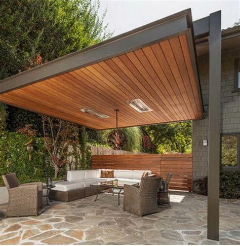 Cedar soffit t&g | Patio, Patio design, Backyard