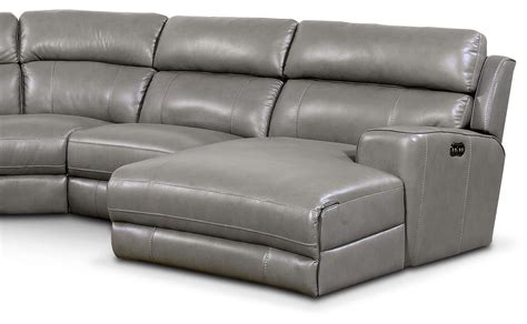 Newport 6-Piece Power Reclining Sectional with Right-Facing Chaise and 1 Recliner - Gray ...