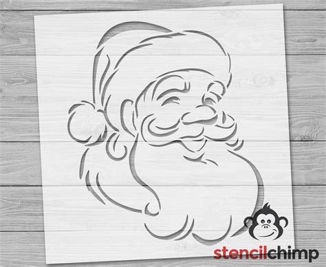 Stencil Santa's Face Stencil Christmas Stencil Holiday - Etsy