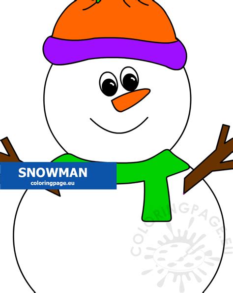 Snowman with hat and scarf pdf – Coloring Page