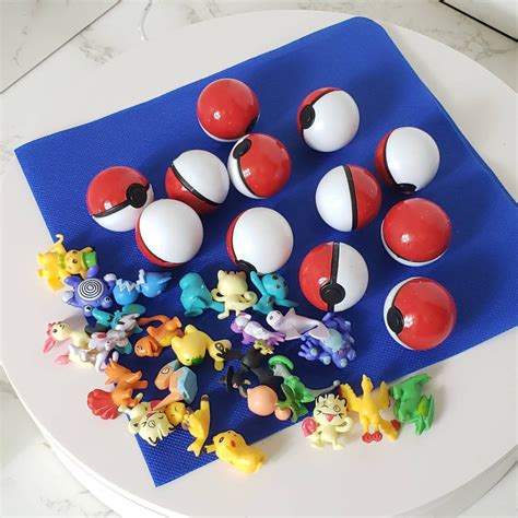 Pokemon Party Favors 12 Pokeballs and 24 Figurines Pikachu Cake Toppers Pinata Fillers Prizes ...