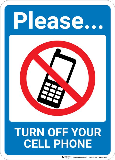 Please Turn Off Cell Phone with Icon Portrait - Wall Sign | Creative Safety Supply