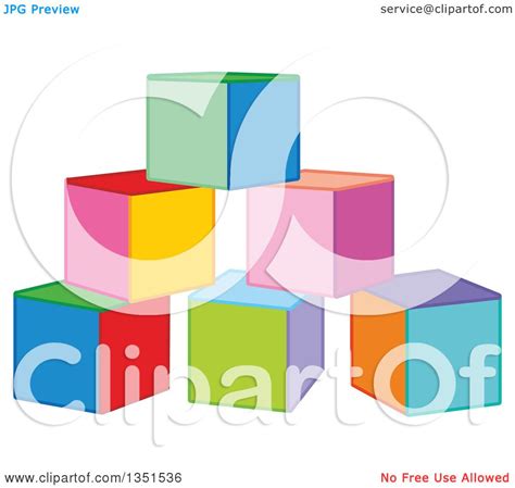 Clipart of Colorful Toy Blocks - Royalty Free Vector Illustration by ...