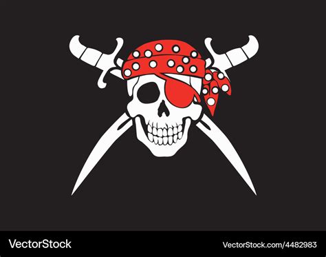 Jolly roger pirate flag Royalty Free Vector Image