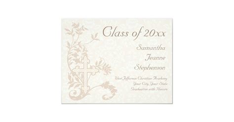 Christian Religious Graduation Announcement, Cream Invitation | Zazzle.com