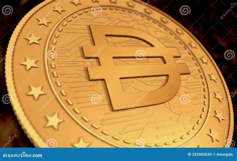 Dai Stablecoin Cryptocurrency Symbol Golden Coin Illustration Editorial ...