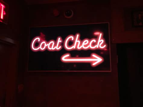 Cloakroom sign | Check coat, Neon signs, Signs