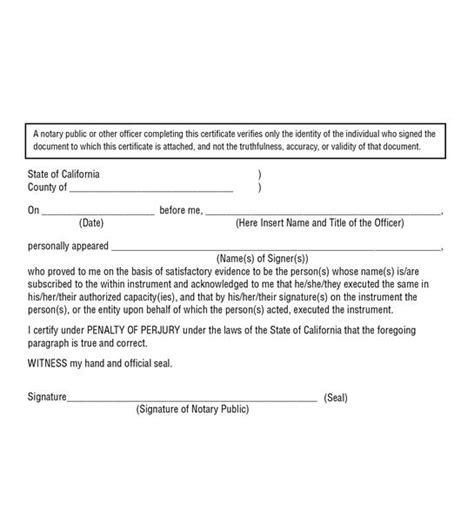 California Notary Seal Template | TUTORE.ORG - Master of Documents