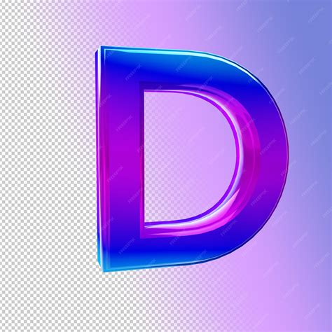 Premium PSD | Iridescent 3d letter d