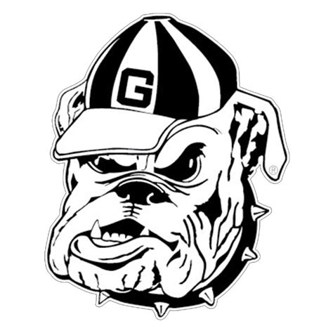 Georgia Bulldogs White Outline Mascot Decal | eBay