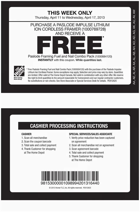 Free Printable Coupons: Home Depot Coupons