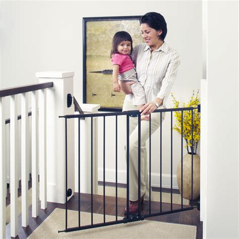 Baby Safety Gate 29''-47" Wide Walk Through Pet Door Fence Stairs Self Lock | eBay