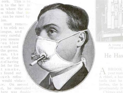 A Flu Mask Modified for a Smoke, 1919 | Vintage News Daily