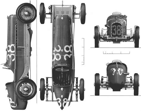 Alfa Romeo P3 1932 Blueprint - Download free blueprint for 3D modeling