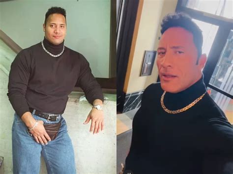 Dwayne 'The Rock' Johnson recreates 90s turtleneck photo