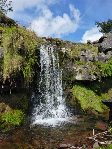 Photographs of the Black Mountain Fans, Powys, Wales: Small waterfall