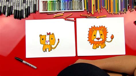 Drawing For Kids Easy Step By Step Cute ~ Lion Cartoon Draw Hub Animals ...