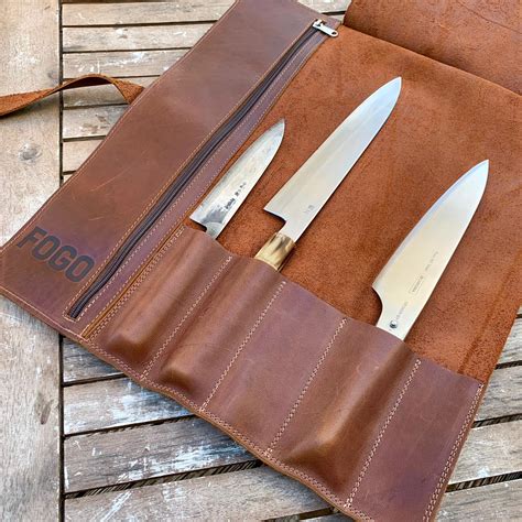 FOGO Leather Chef Knife Roll (for 5 knives) – FogoCharcoal.com