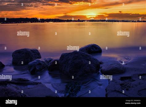 Sunset at one of my favorite beaches in Kiel, Germany Stock Photo - Alamy