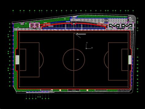 Campo deportivo en AutoCAD | Descargar CAD (1.19 MB) | Bibliocad