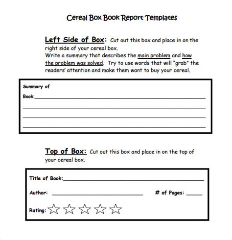 FREE 4+ Sample Cereal Box Book Report Templates in PDF