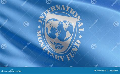 Flag of International Monetary Fund or IMF, an International Organization that Aims To Promote ...