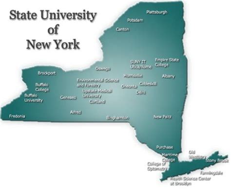 Informative map of SUNY schools | Upstate new york, Upstate, New york