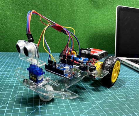 How To Connect Wires To Motor Arduino Obstacle Avoiding Robot Car 2wd With Aa Battery : 4 Steps ...