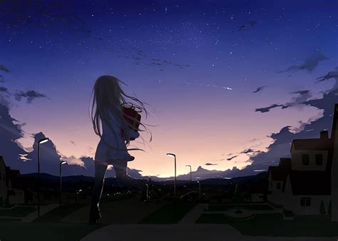 Anime Girl Night Time, Anime Girl City Night HD wallpaper | Pxfuel