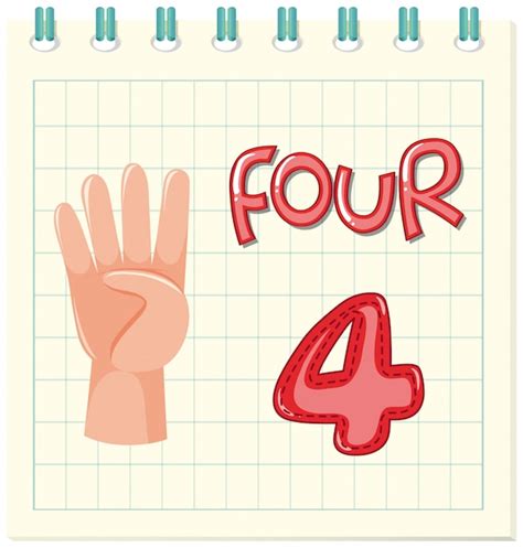 Premium Vector | Count number four worksheet