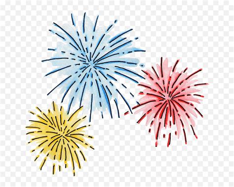 Red White And Blue Fireworks Clipart No Background