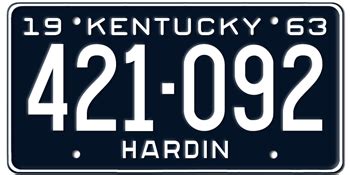 1963 KENTUCKY STATE LICENSE PLATE-- LICENSEPLATES.TV