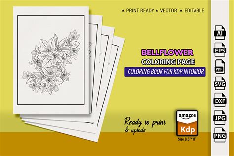 Bellflower Vector Line Art Coloring Page Graphic by GraphicArt · Creative Fabrica