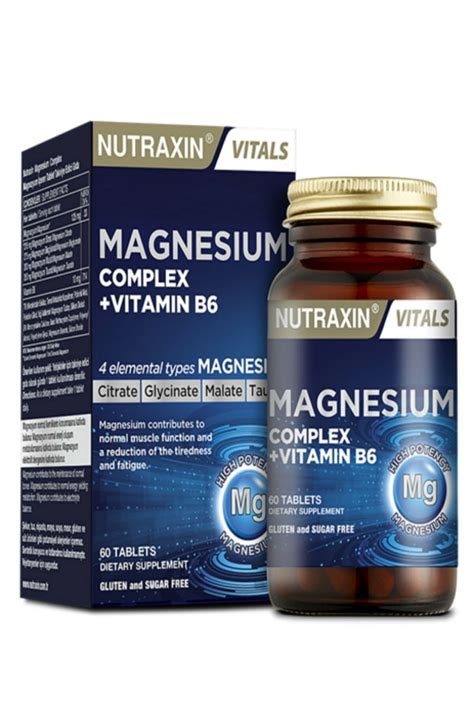 Nutraxin Magnezyum Complex 60 Tablet 250 Mg - Bisiglinat - Taurat - Malat - Sitrat - B6