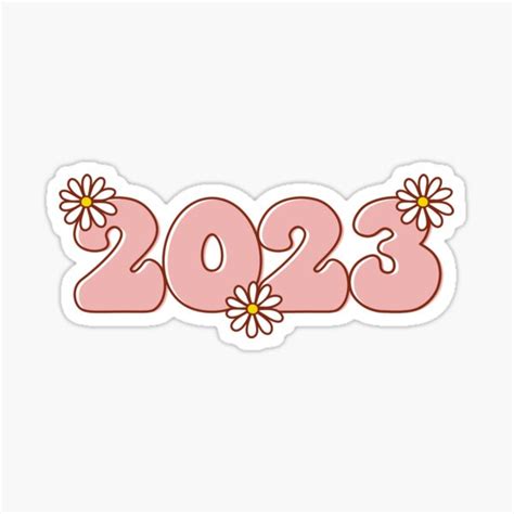 "2023 Year Floral Flowers" Sticker for Sale by HanakiArt | Redbubble