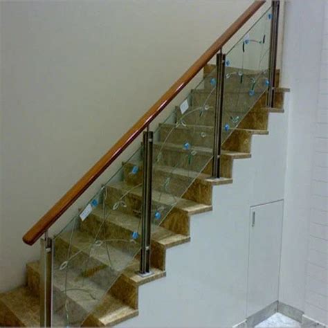 Panel wood, gold Glass Design Railing at Rs 2500/feet in Mumbai | ID: 2660147030