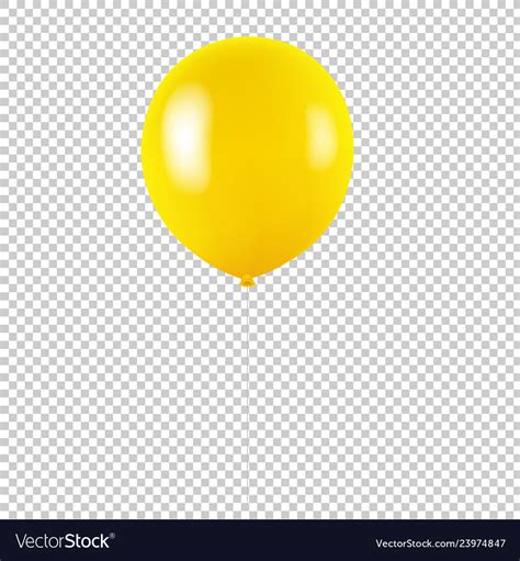 Yellow balloon isolated transparent background Vector Image