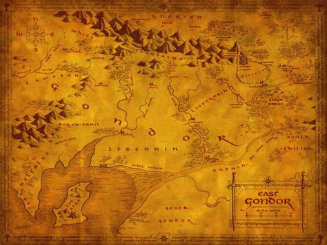 Map Of Gondor J R R Tolkien – NBKomputer