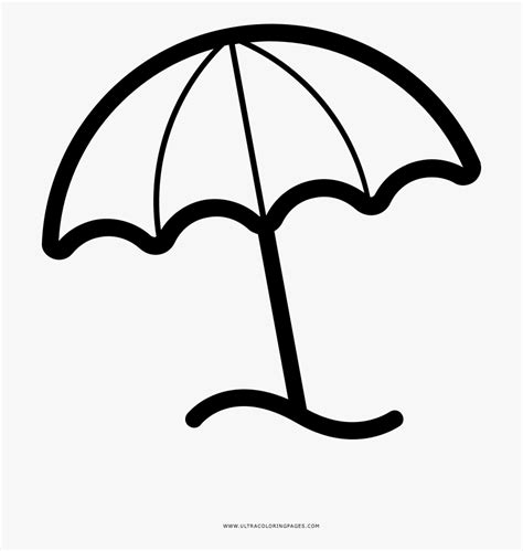 Beach Umbrella Coloring Page - Drawing , Free Transparent Clipart - ClipartKey